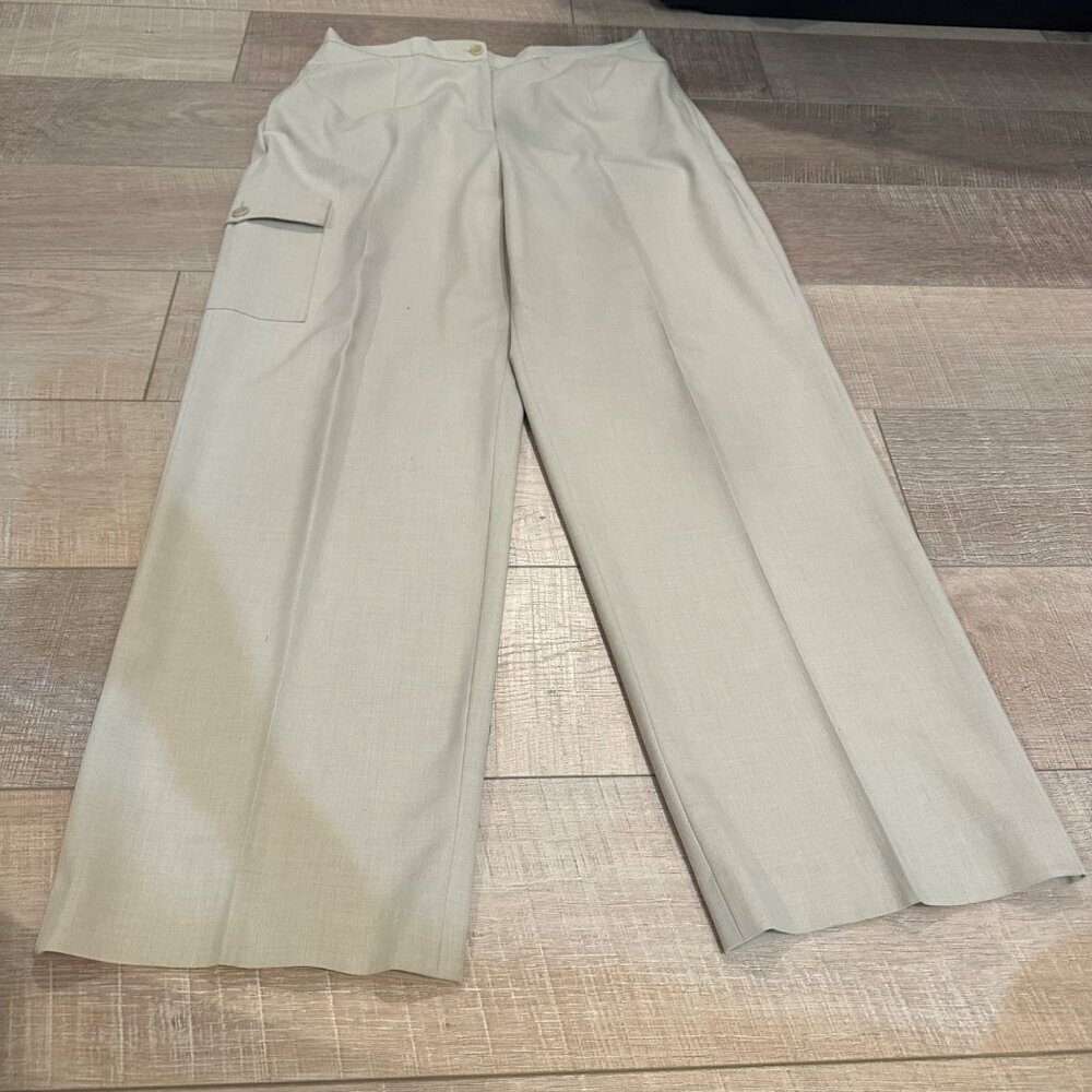 TALBOTS WOMENS SIZE 10 TAN WIDE LEG PANTS STRETCH - Picture 2 of 9